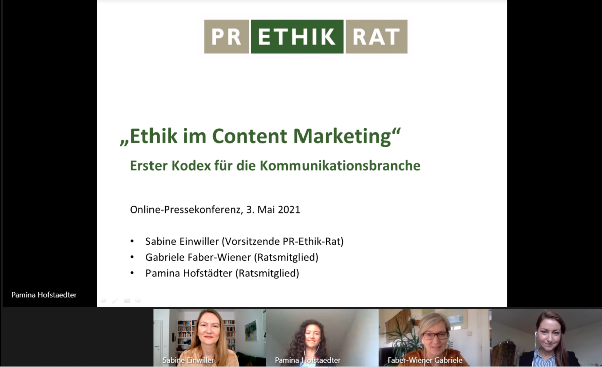 Titelfolie der Präsentation "Ethik im Content Marketing"